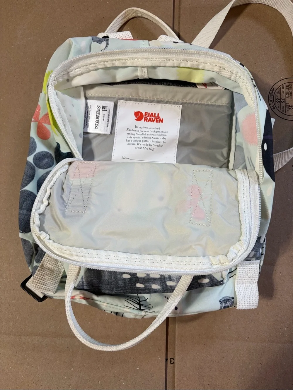 Fjallraven Kånken Mini Backpack in Light Mint Floral Print